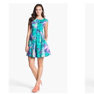 Eliza J watercolor fit and flare dress size 12